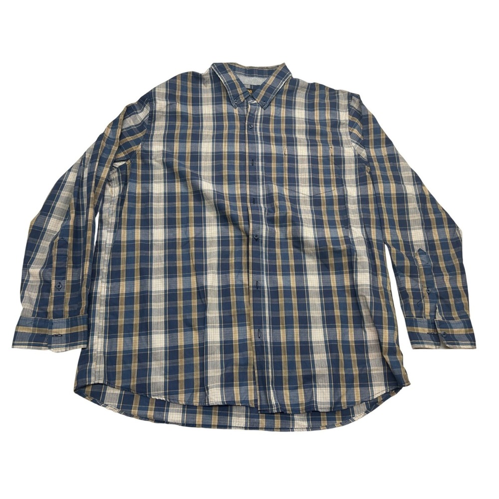 Lee shirt‎ Men's size 2XL blue/yellow button-down long-sleeve
